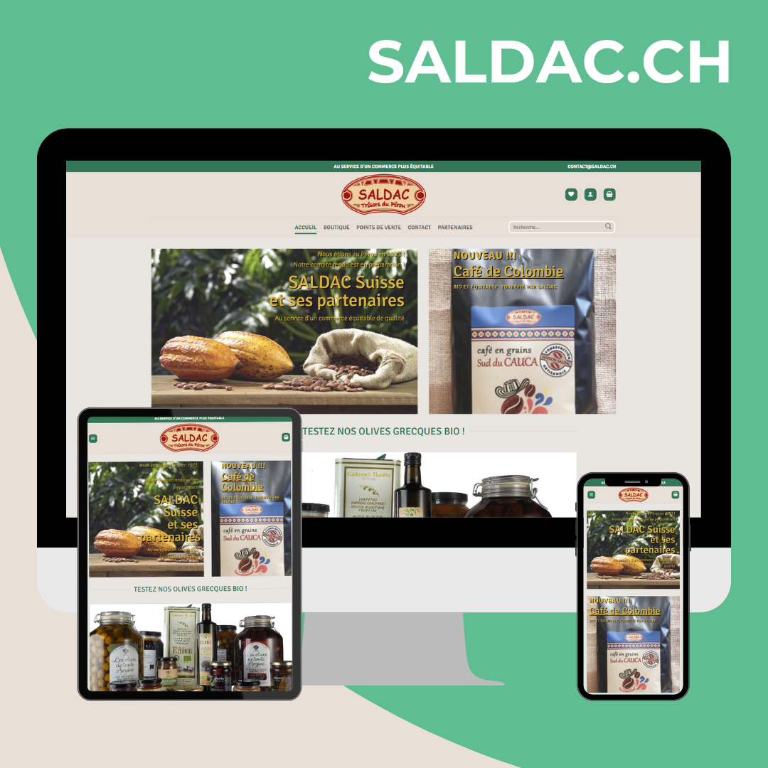Boutique en ligne réalisée pour Saldac Suisse